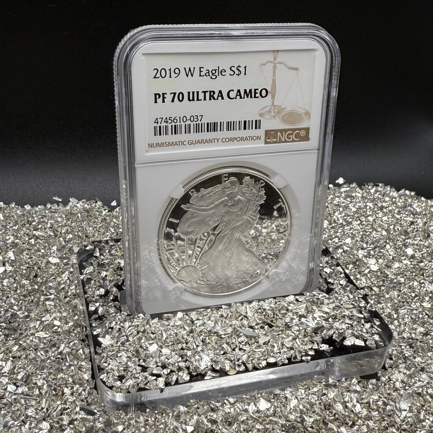 Proof 2019 (W) $1 American Silver Eagle NGC PF70UC Modern Brown Label White Holder (1 of 3,491)