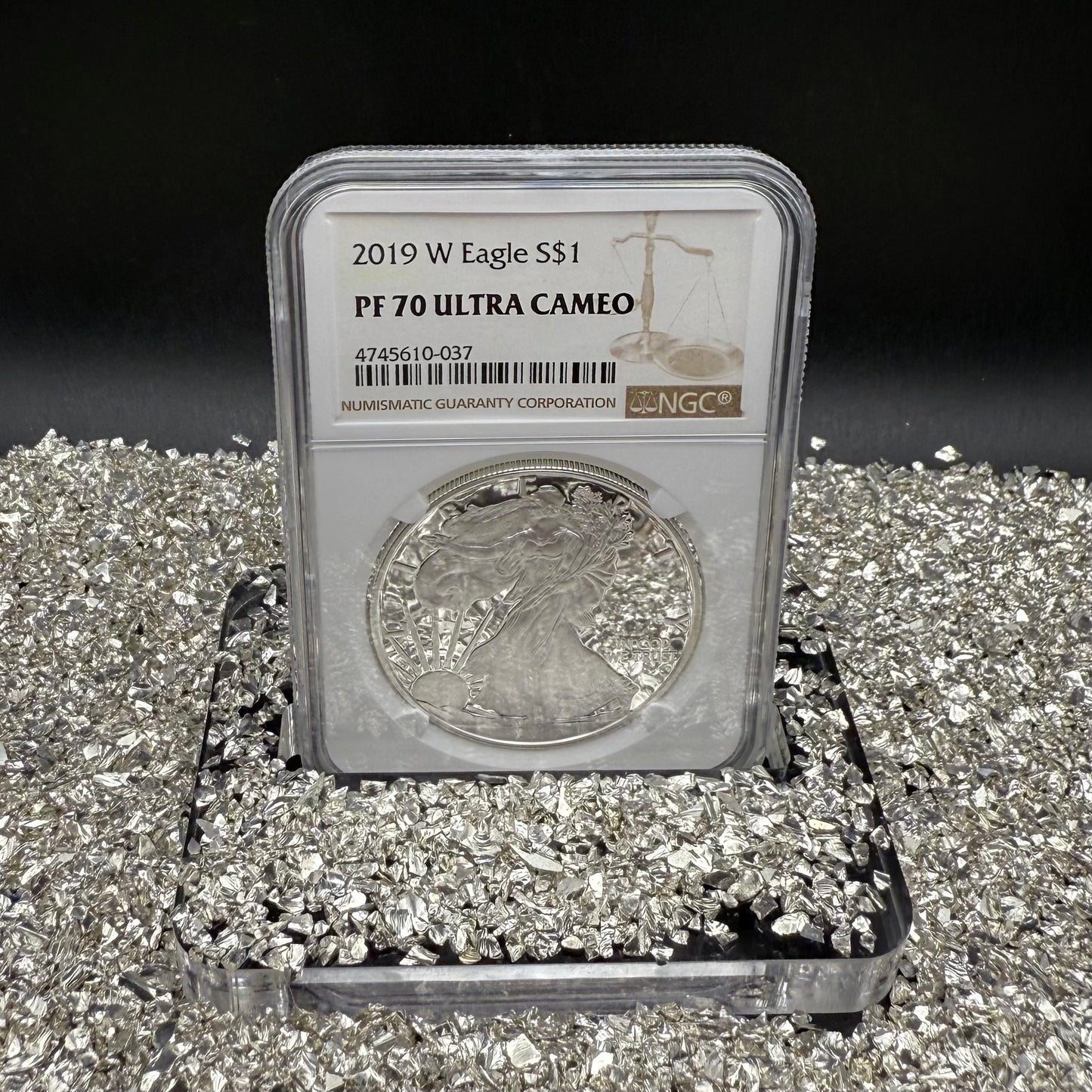 Proof 2019 (W) $1 American Silver Eagle NGC PF70UC Modern Brown Label White Holder (1 of 3,491)