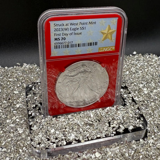 2023 $1 American Silver Eagle NGC MS70 First Day of Issue, West Point Gold Star Label, Red Core Mint Condition (1 of 3,502)