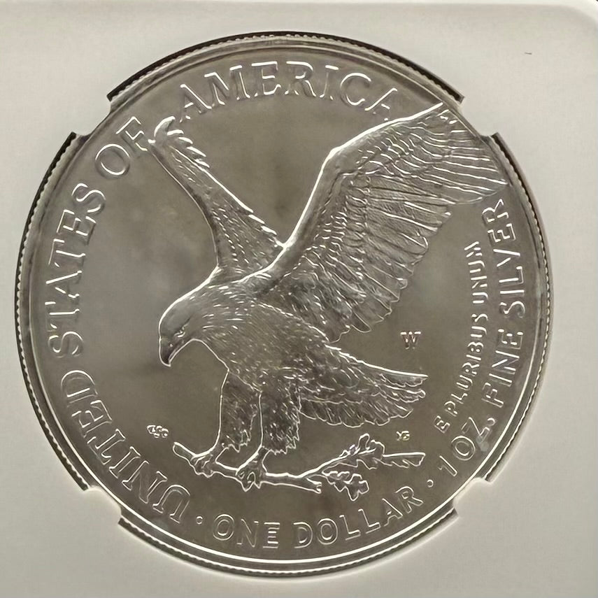 Burnished 2021 (W) $1 American Silver Eagle NCG MS70 First Releases T-2 35th Anniversary Eagle Label Mint Condition (1 of 1,997)