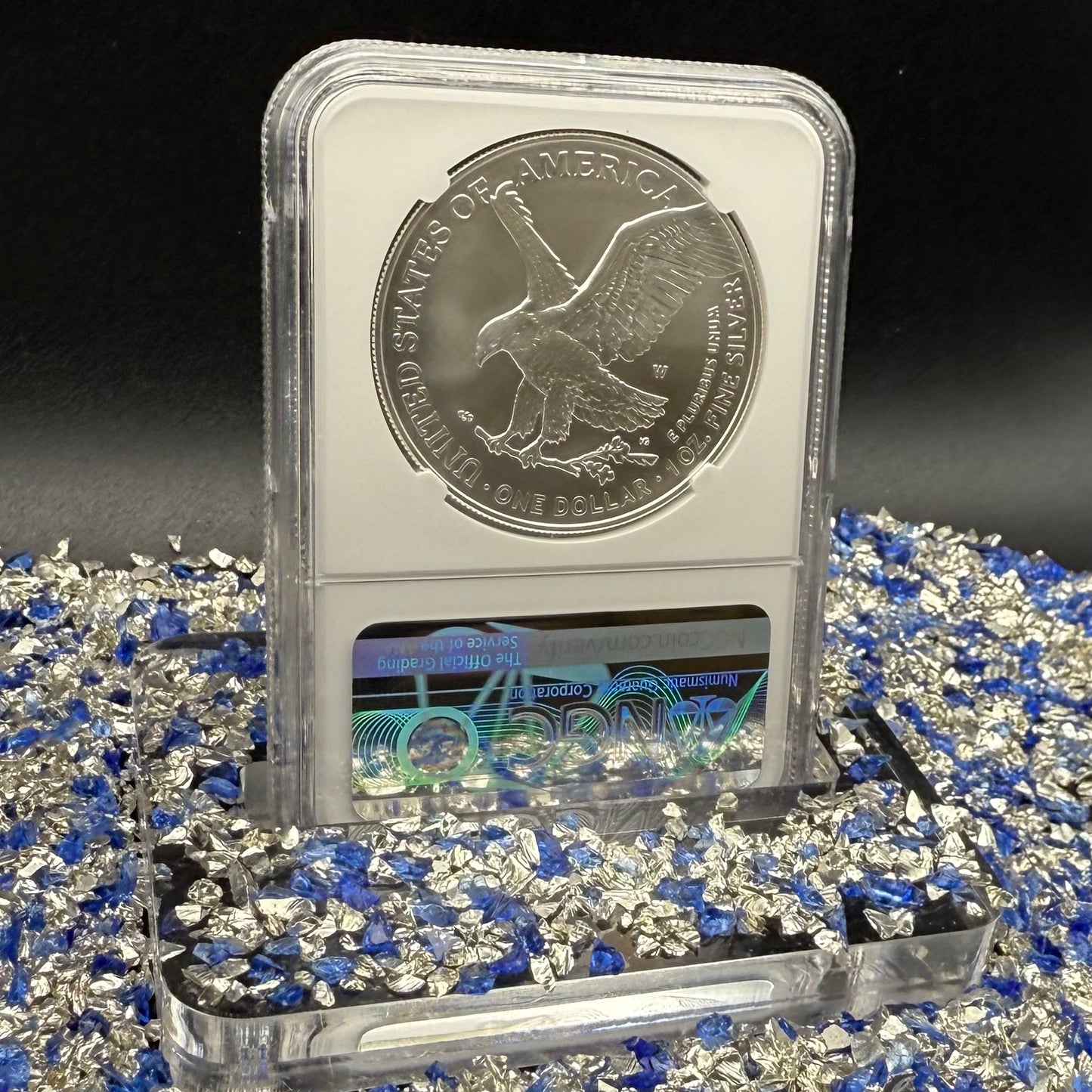 Burnished 2023 (W) $1 American Silver Eagle NCG MS70 Modern Brown Label Mint Condition (1 of 1,528)