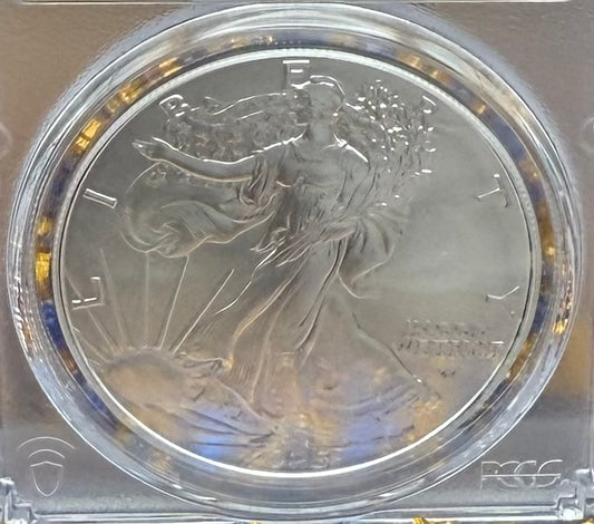 2025 $1 (W) American Silver Eagle PCGS MS70 First Strike Gold Foil Label Mint Condition (Rare 1 of 2,025)