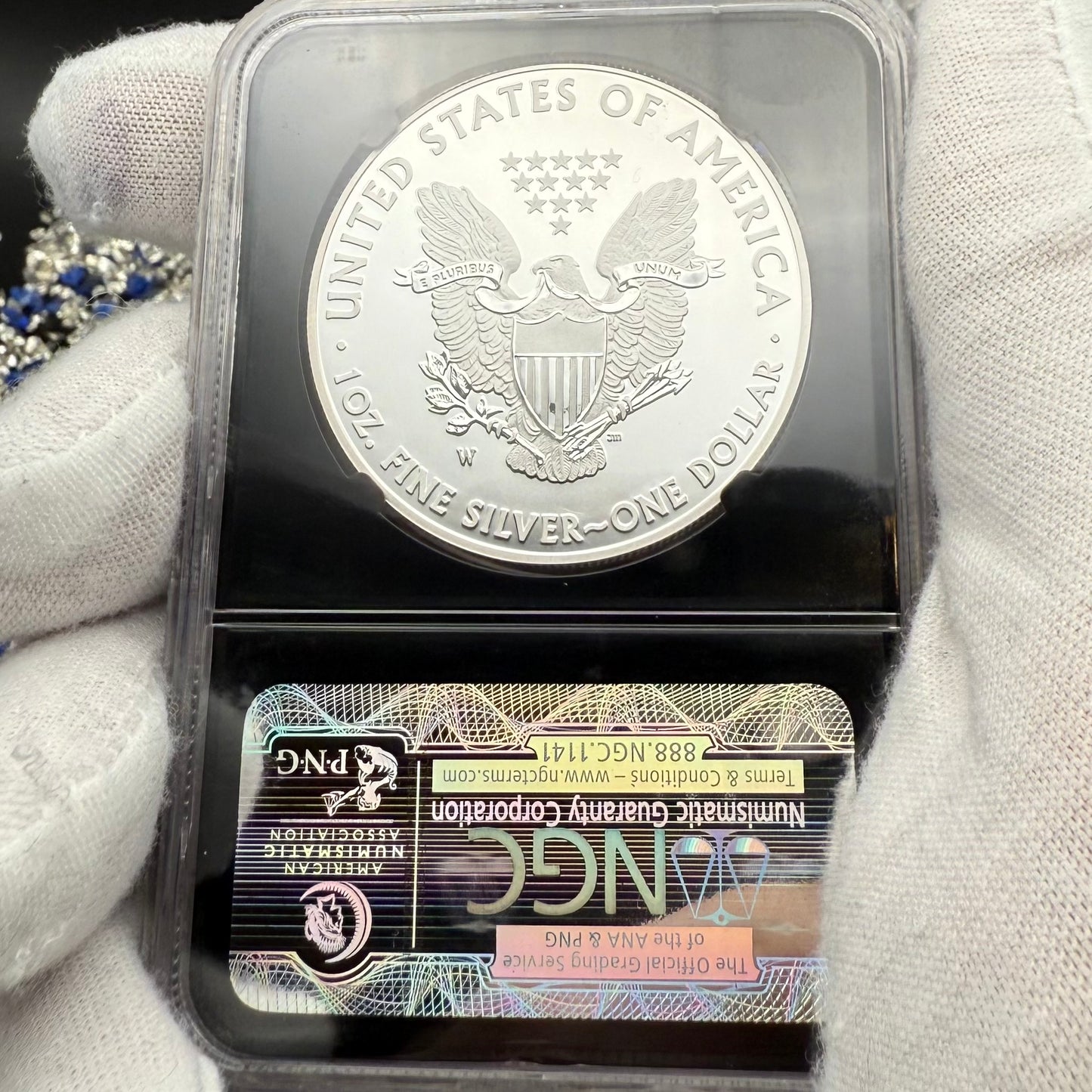 Reverse Proof & Enhanced Finish (2 Coin Set) 2013 (W) $1 American Silver Eagle NGC PF70 Black Core Holder West Point Silver Star Label