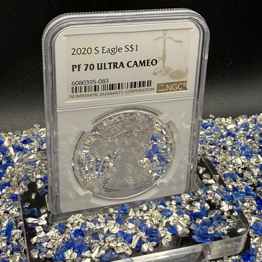 Proof 2020 (S) $1 American Silver Eagle NGC PF70UC Brown Label Spotless! (1 of 2,719)