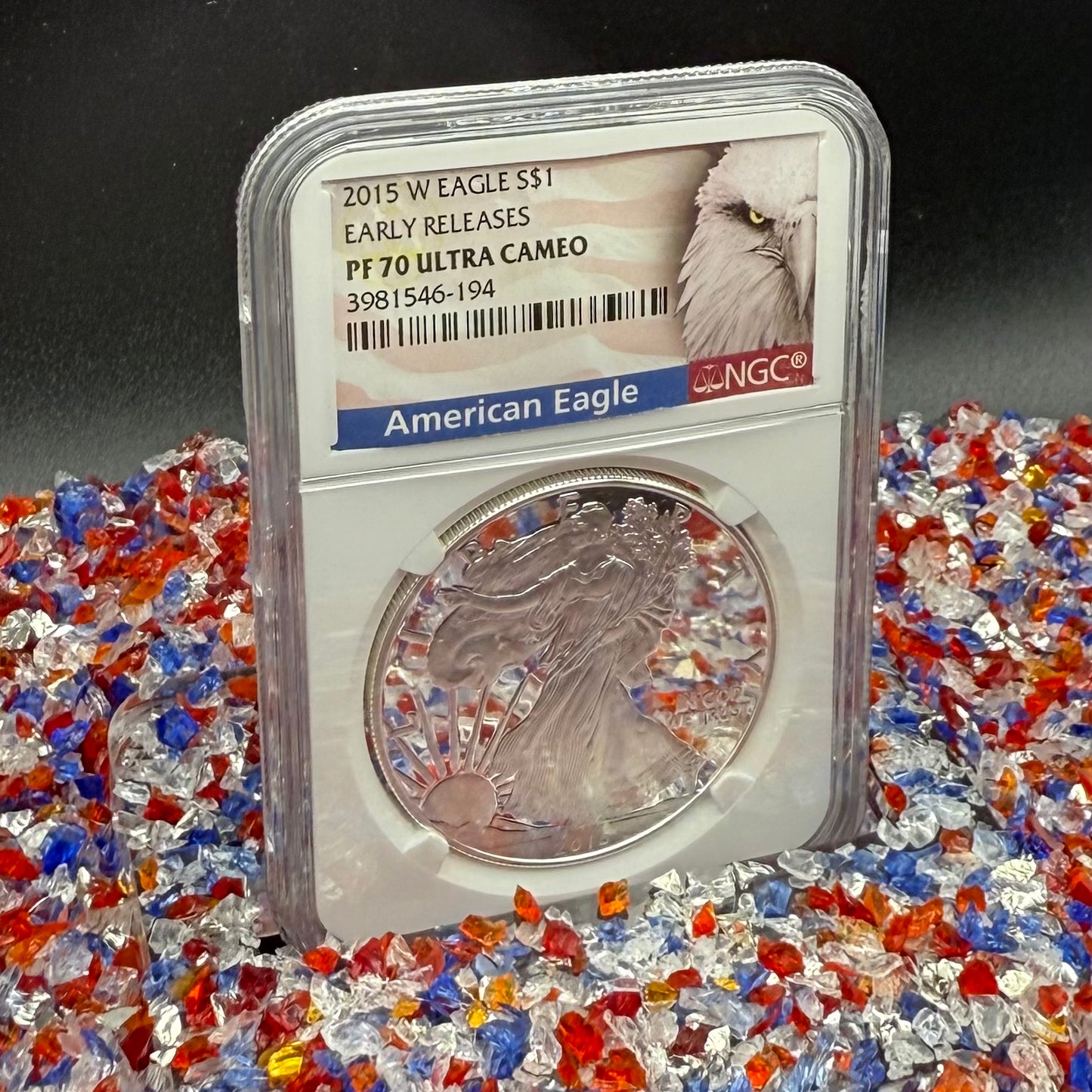 Proof 2015 (W) $1 American Silver Eagle NGC PF70 Early Releases Eagle Label Mint Condition (1 of 9,213)