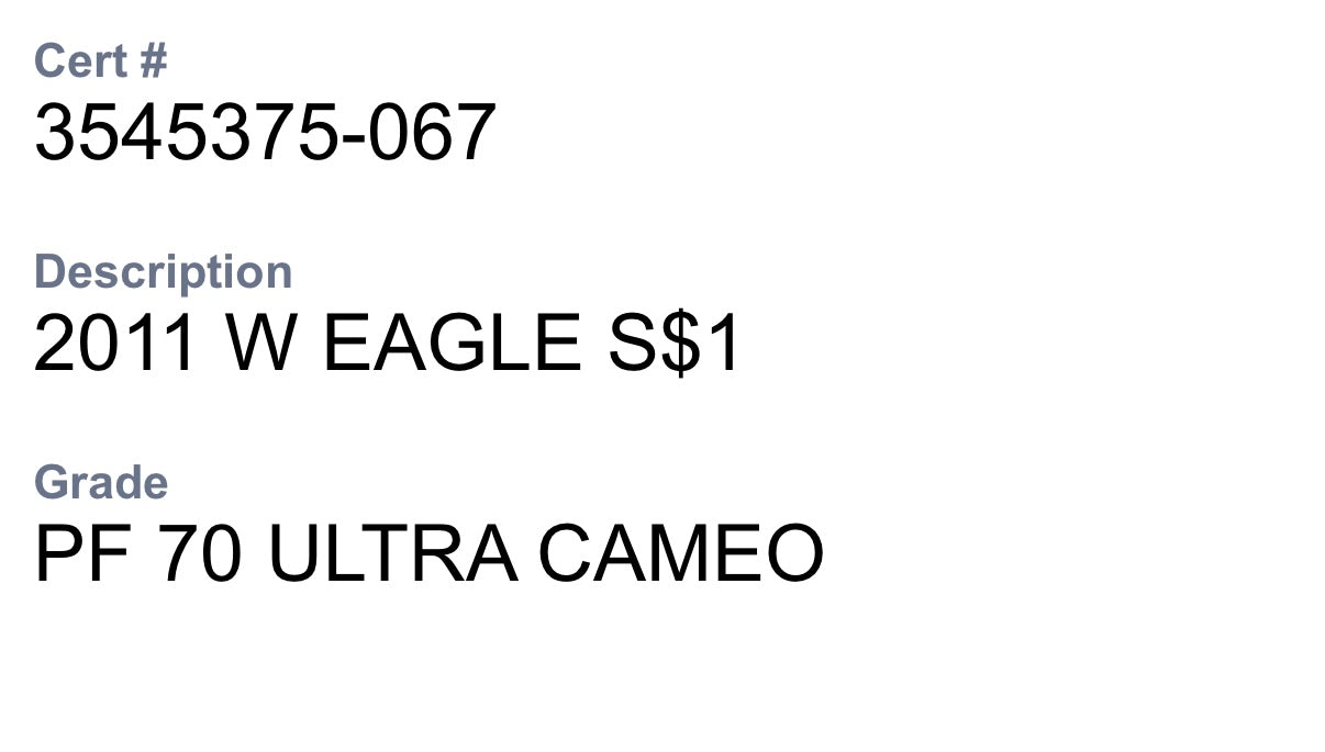 Proof 2011 (W) $1 American Silver Eagle NGC PF70 American Flag Label Mint Condition (1 of 9,295)