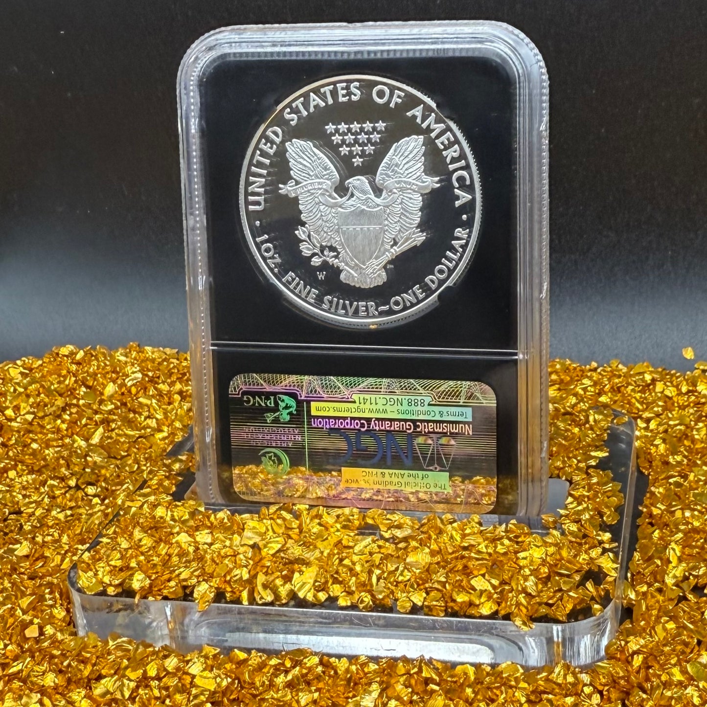 Proof 2010 (W) $1 American Silver Eagle NGC PF70 Black Holder Classic Blue Label 25th Anniversary (1 of 9,023)