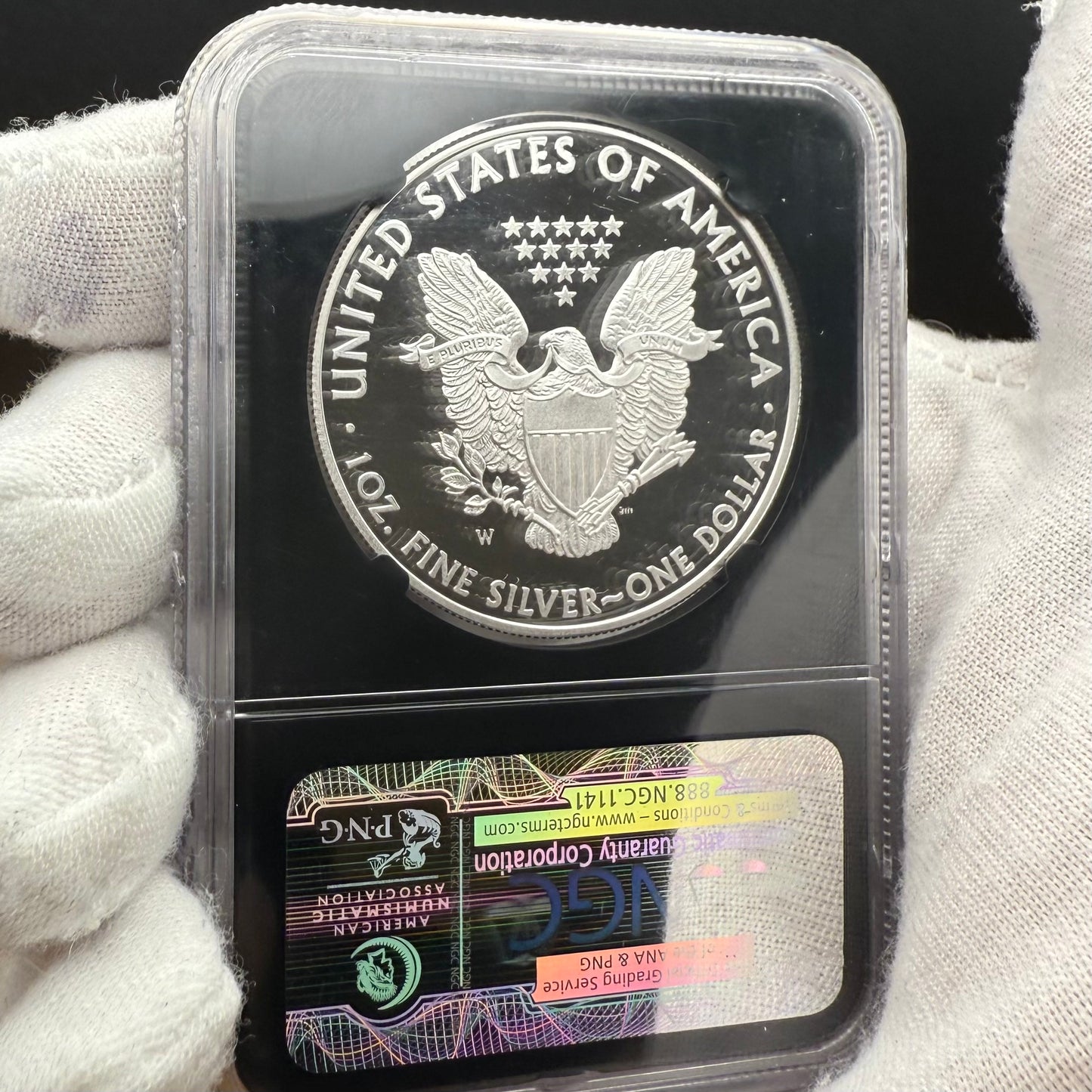 Proof 2010 (W) $1 American Silver Eagle NGC PF70 Black Holder Classic Blue Label 25th Anniversary (1 of 9,023)
