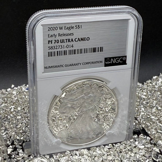 Proof 2020 (W) $1 American Silver Eagle NGC PF70UC Early Releases Stainless Steel Label Mint Condition (1 of 4,472)