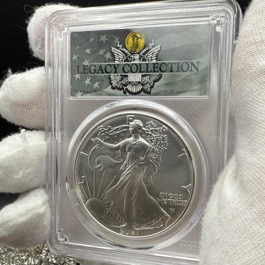 2021 $1 American Silver Eagle PCGS MS70 Type 2 Business Strike Magnum Opus Legacy Collection Mint!