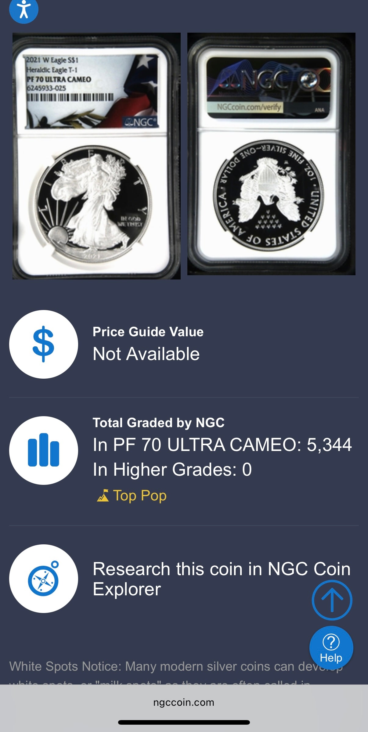 Proof 2021 (W) $1 American Silver Eagle NGC PF70UC T-1 Heraldic Eagle American Flag Enshrouded in White Core (1 of 5,344)