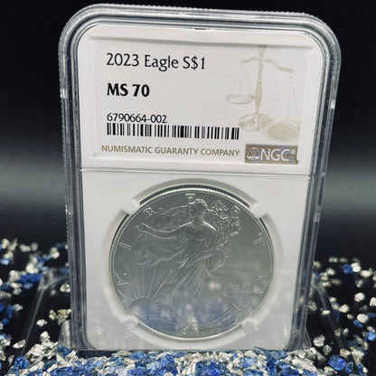 2023 $1 American Silver Eagle NGC MS70 Business Strike Brown Label
