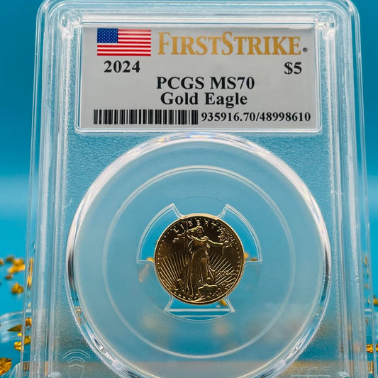 2024 $5 American Gold Eagle PCGS MS70 First Strike Flag Label (Rare 1 of 1,232)