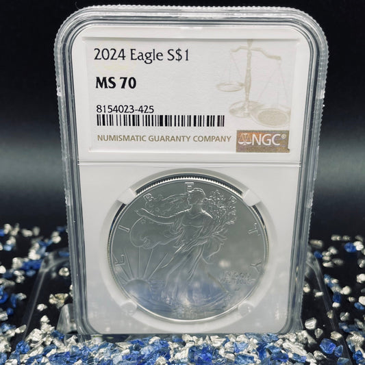 2024 $1 American Silver Eagle NGC MS70 Business Strike Brown Label