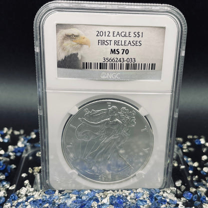 2012 $1 American Silver Eagle NGC MS70 First Releases American Eagle Label (1 of 39,967)