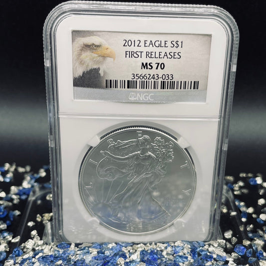 2012 $1 American Silver Eagle NGC MS70 First Releases American Eagle Label (1 of 39,967)