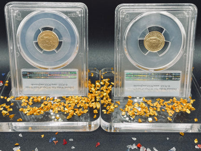 2021 $5 American Gold Eagle (2 Coin Set) PCGS MS70 First Strike Flag Type 1 and Type 2