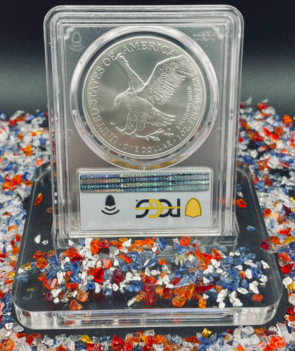 2021 $1 American Silver Eagle (2 Coin Set) PCGS MS70 First Day of Issue Type 1 & Type 2