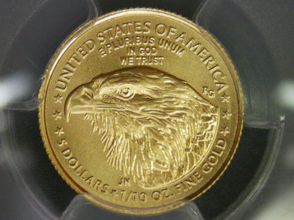 2021 $5 American Gold Eagle (2 Coin Set) PCGS MS70 First Strike Flag Type 1 and Type 2