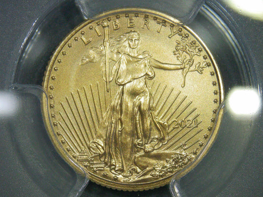 2021 $5 American Gold Eagle (2 Coin Set) PCGS MS70 First Strike Flag Type 1 and Type 2