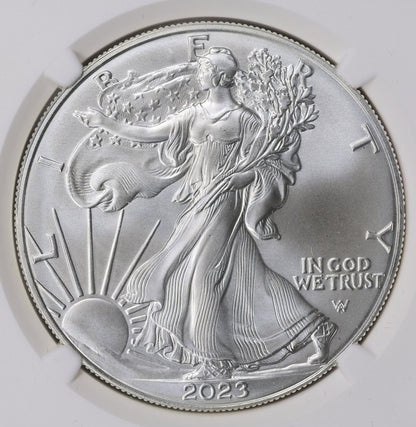 2023 $1 American Silver Eagle NGC MS70 Business Strike Brown Label