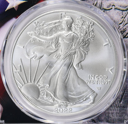2022 $1 American Silver Eagle PCGS MS70 American Flag Holder (Rare 1 of 1,234)