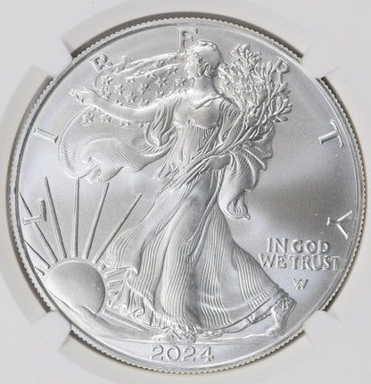 2024 $1 American Silver Eagle NGC MS70 Business Strike Brown Label