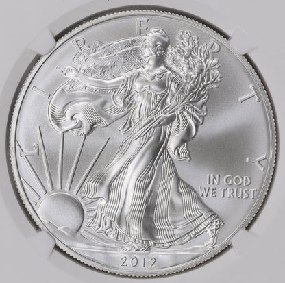 2012 $1 American Silver Eagle NGC MS70 First Releases American Eagle Label (1 of 39,967)