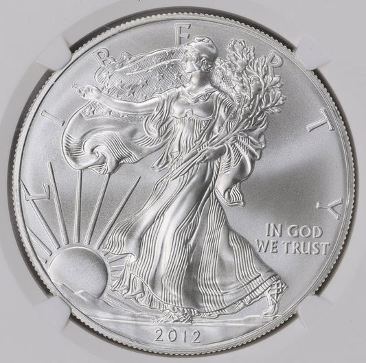 2012 $1 American Silver Eagle NGC MS70 First Releases American Eagle Label (1 of 39,967)