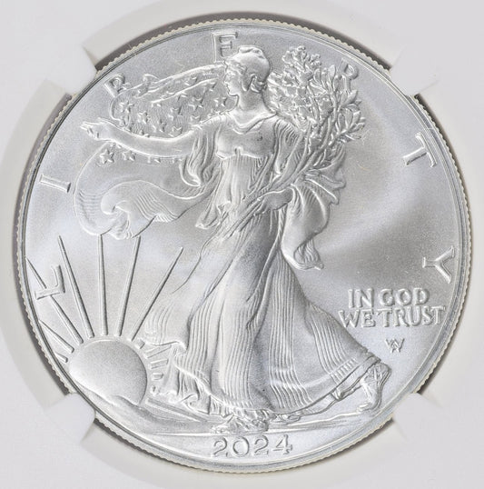 2024 $1 American Silver Eagle NGC MS70 Business Strike Brown Label