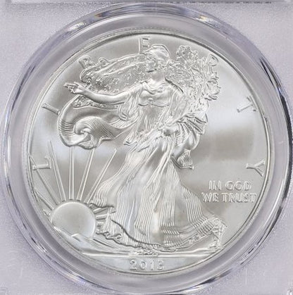 2013 (S) $1 American Silver Eagle PCGS MS70 Business Strike Blue Label (1 of 30,595)