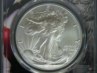 2022 $1 American Silver Eagle PCGS MS70 American Flag Holder (Rare 1 of 1,234)