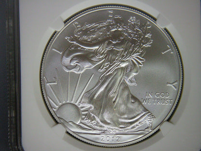 2012 $1 American Silver Eagle NGC MS70 First Releases American Eagle Label (1 of 39,967)