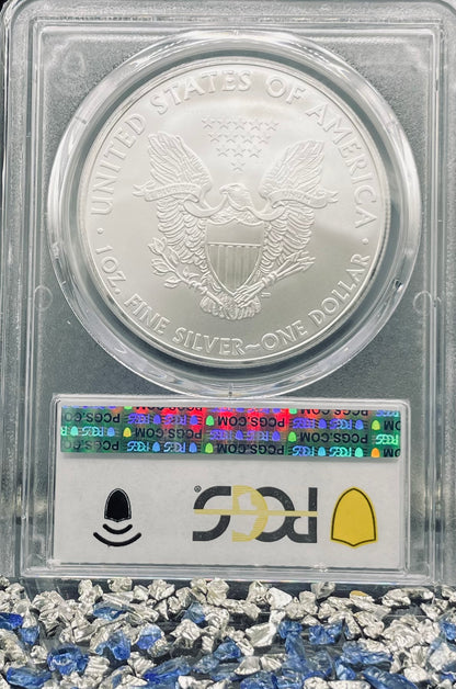 2010 Philadelphia $1 American Silver Eagle PCGS MS70 Business Strike Blue Label