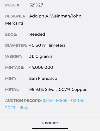 2014 (S) $1 American Silver Eagle PCGS MS70 Business Strike Blue Label Mint Condition (1 of 18,995)