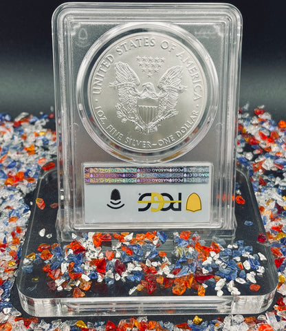 2021 $1 American Silver Eagle (2 Coin Set) PCGS MS70 First Day of Issue Type 1 & Type 2