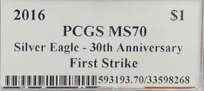 2023 $1 American Silver Eagle PCGS MS70 First Strike Eagle Flag Label