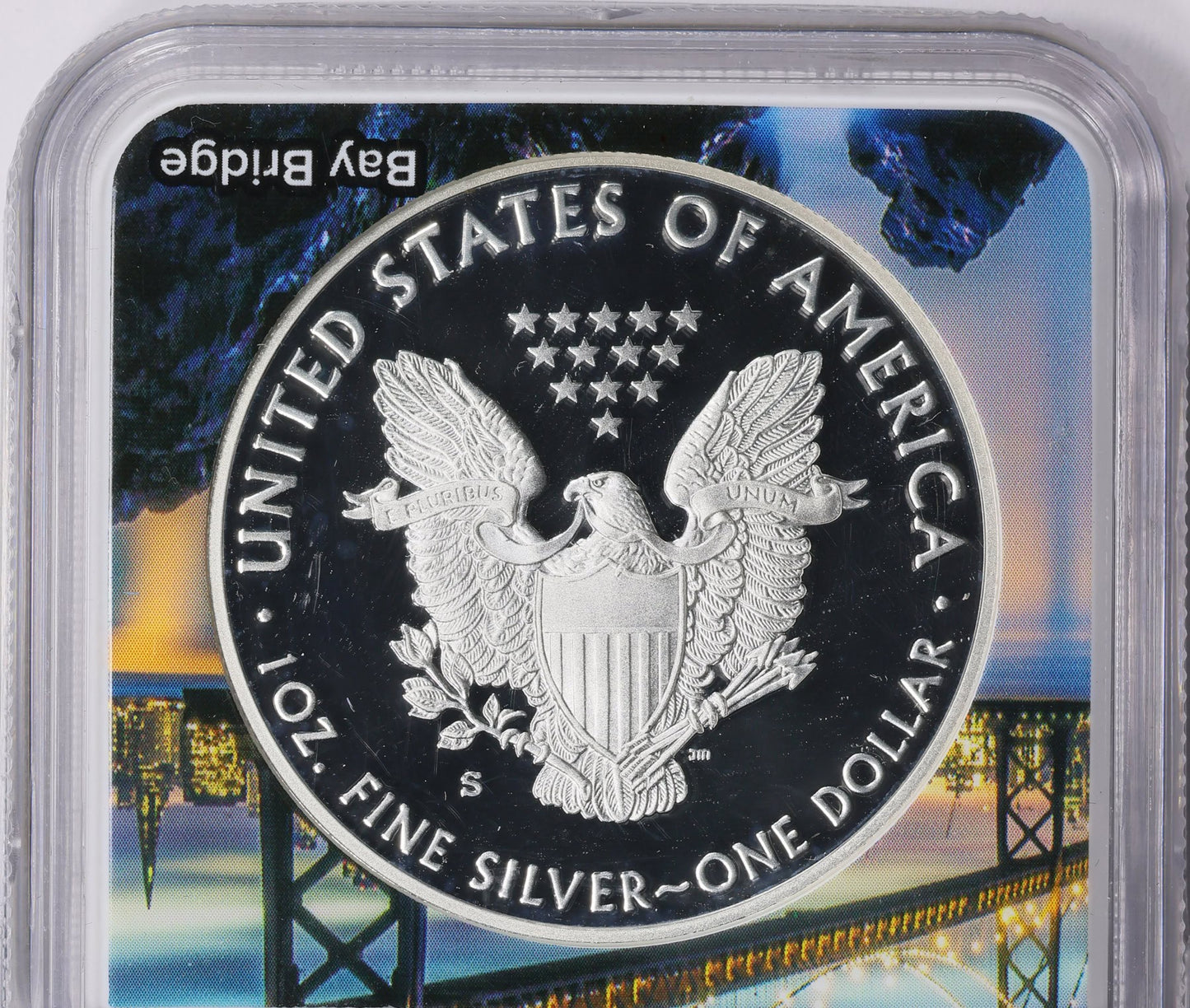 Proof 2018 (S) $1 American Silver Eagle NGC PF70 Golden Gate Bridge Holder (1 of 6,595)