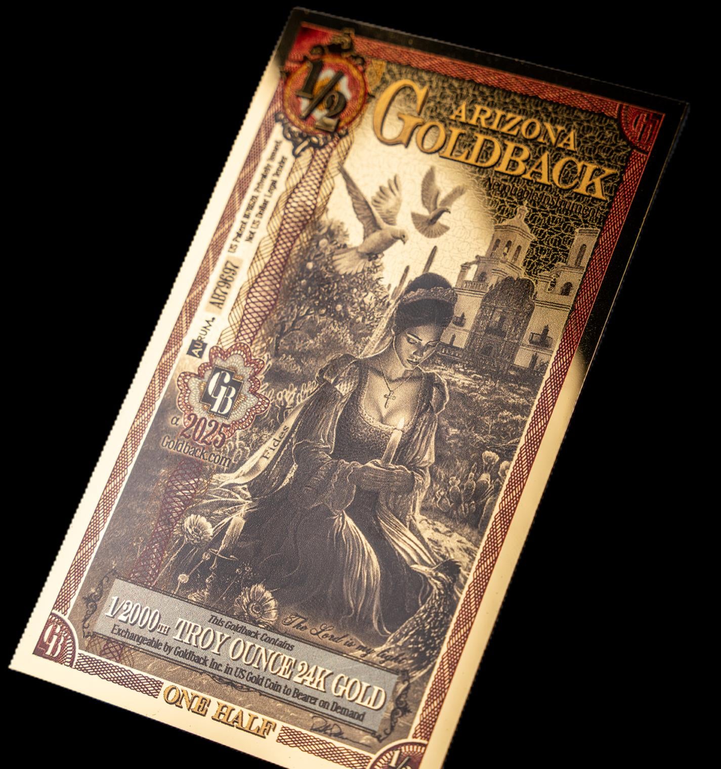 1/285 OZT 24K WASHINGTON DC, ARIZONA, FLORIDA, OKLAHOMA, IDAHO AURUM NOTES ALPHA + SLEEVE + UV LIGHT