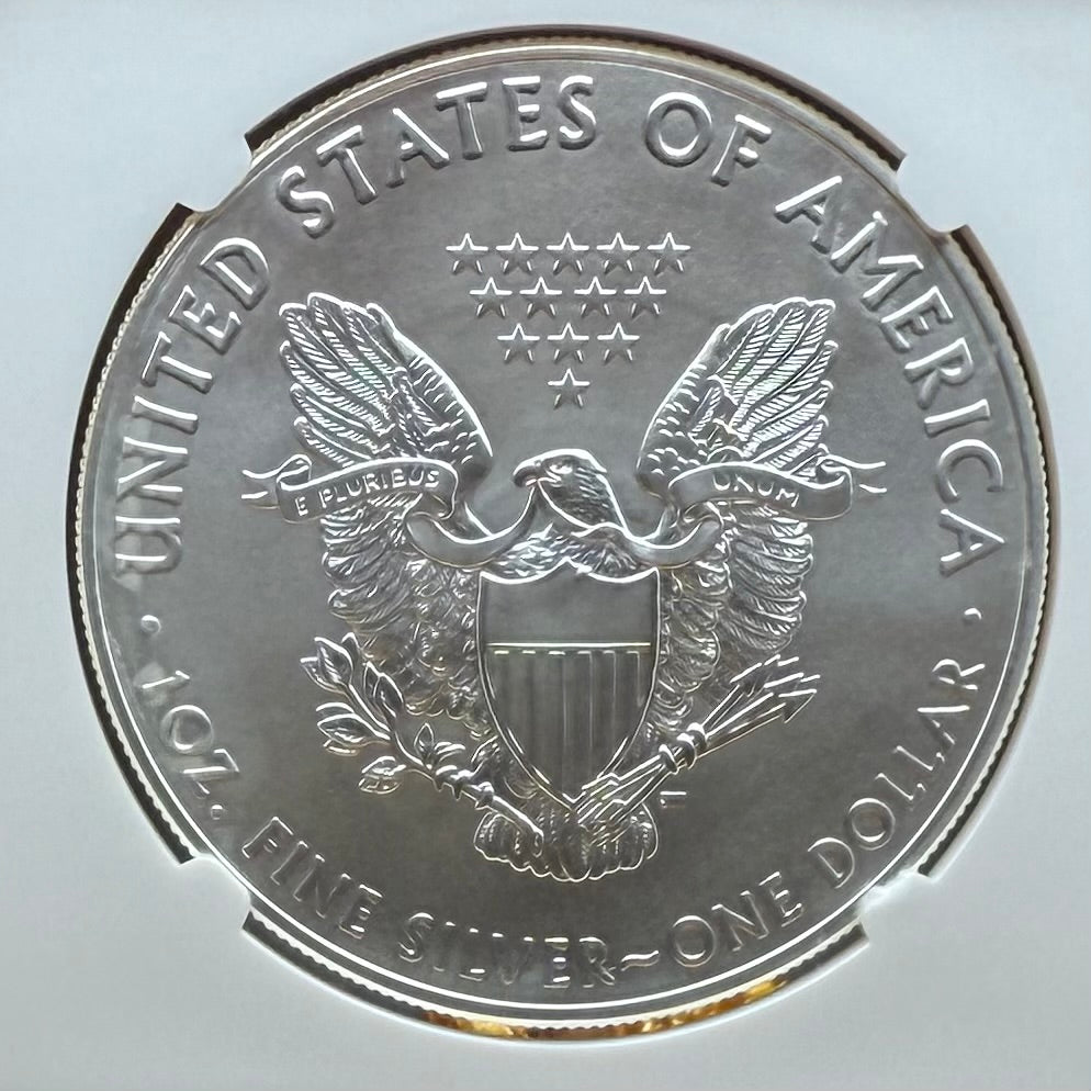 2017 $1 American Silver Eagle NGC MS70 FDOI Kenneth Bressett Signed Red Gold Label Mint Condition (1 of 251)