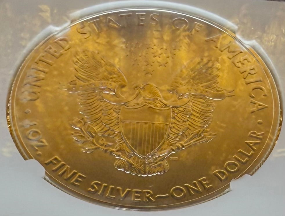 2017 $1 American Silver Eagle NGC MS70 FDOI Kenneth Bressett Signed Red Gold Label Mint Condition (1 of 251)