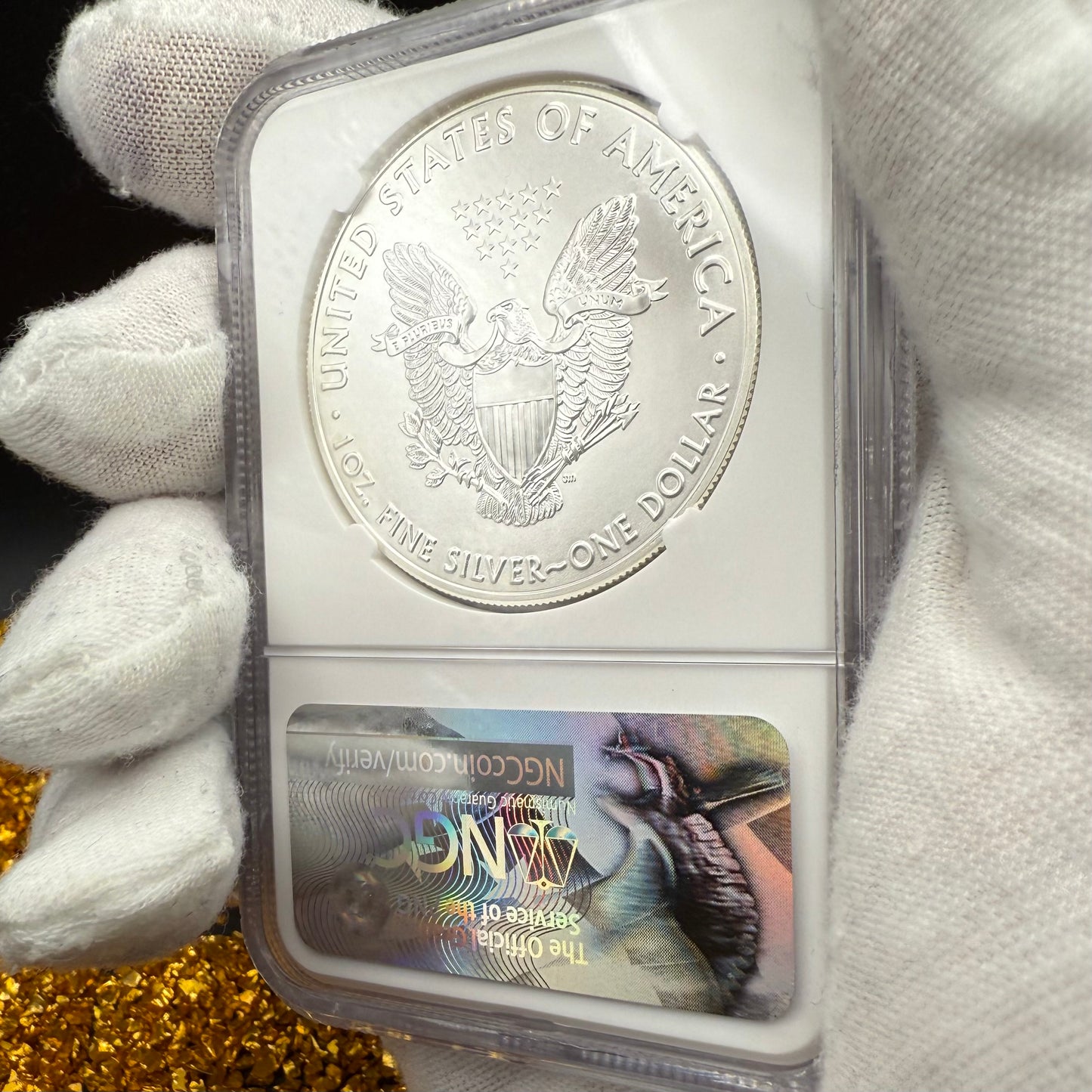 2017 $1 American Silver Eagle NGC MS70 FDOI Kenneth Bressett Signed Red Gold Label Mint Condition (1 of 251)