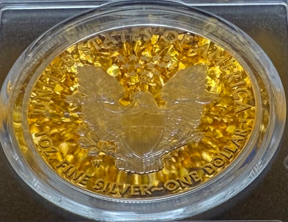 Proof 2019 (W) $1 American Silver Eagle PCGS PR70DCAM FDOI Congratulations Set Gold Foil Label (1 of 1,082)