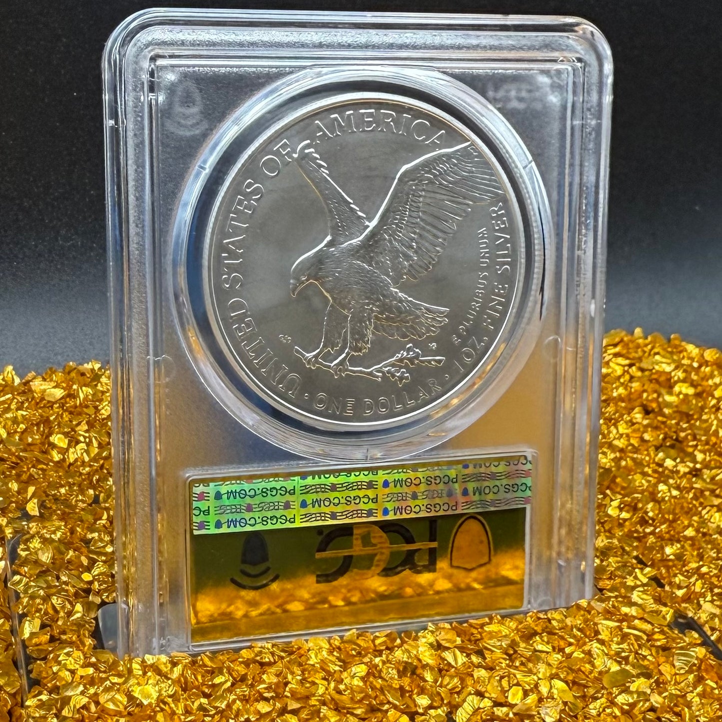 2024 $1 (W) American Silver Eagle PCGS MS70 First Day of Issue Gold Foil Label Mint Condition (Rare 1 of 2,024)