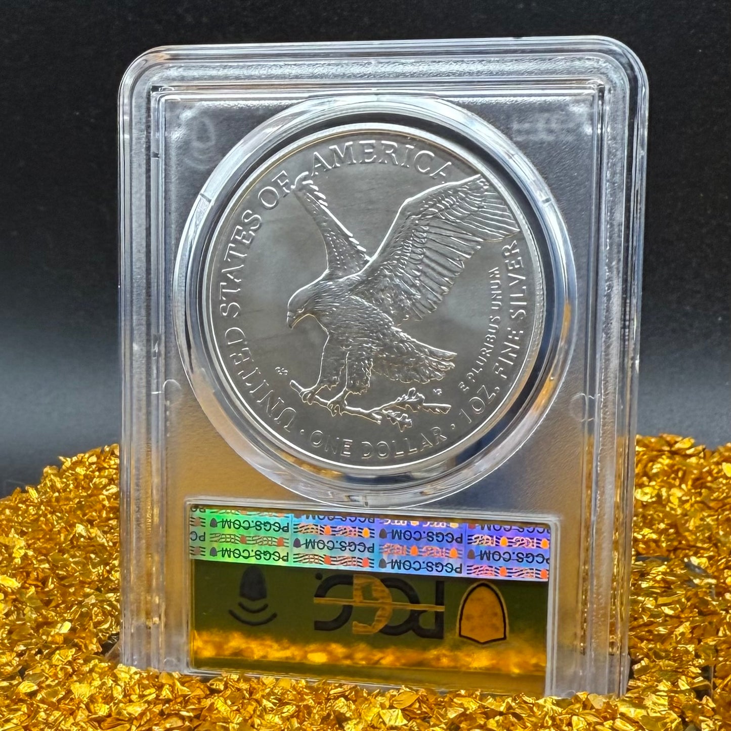 2024 $1 (W) American Silver Eagle PCGS MS70 First Day of Issue Gold Foil Label Mint Condition (Rare 1 of 2,024)