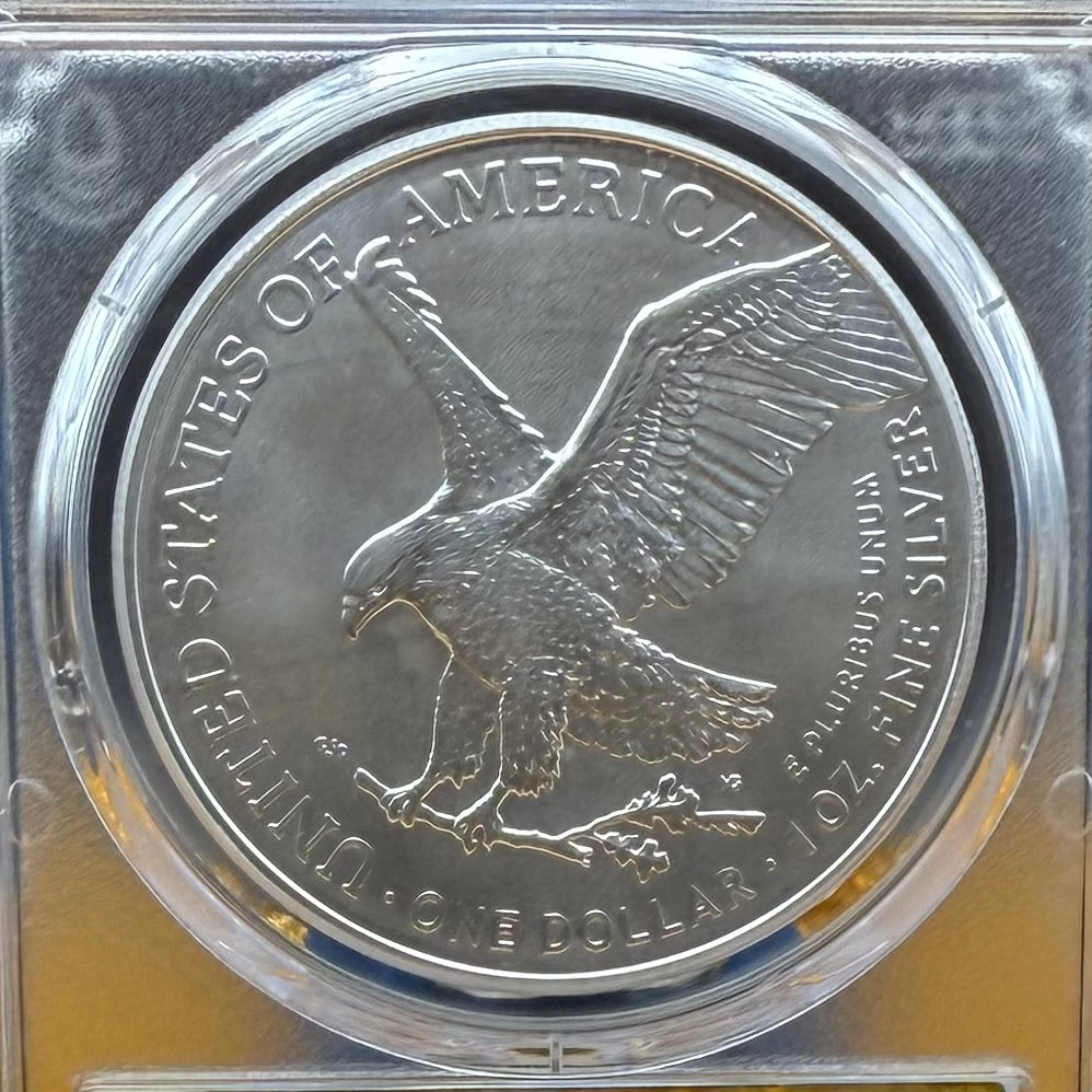 2024 $1 (W) American Silver Eagle PCGS MS70 First Day of Issue Gold Foil Label Mint Condition (Rare 1 of 2,024)