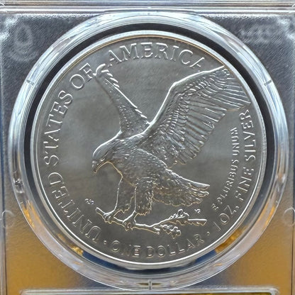 2024 $1 (W) American Silver Eagle PCGS MS70 First Day of Issue Gold Foil Label Mint Condition (Rare 1 of 2,024)