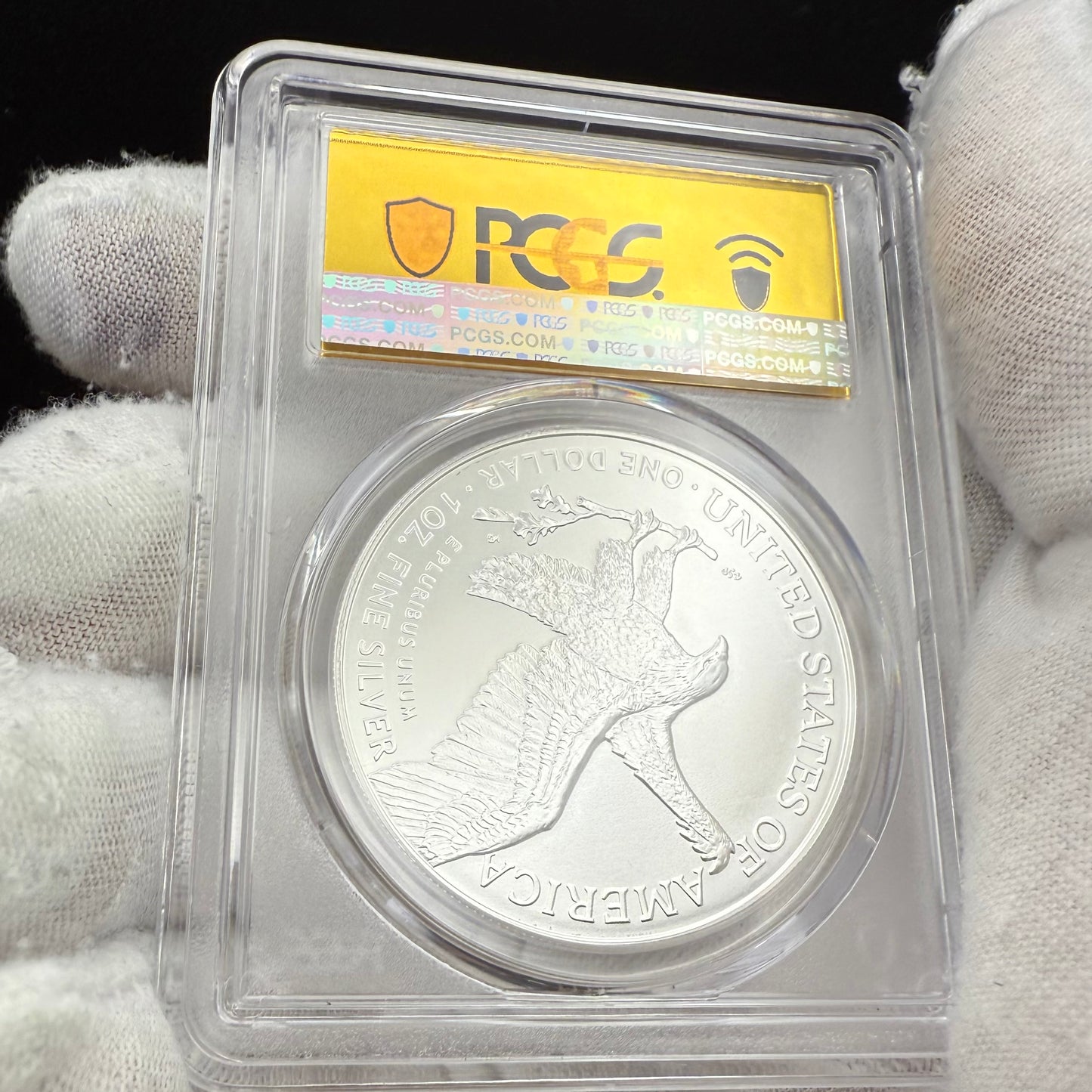 2024 $1 (W) American Silver Eagle PCGS MS70 First Day of Issue Gold Foil Label Mint Condition (Rare 1 of 2,024)