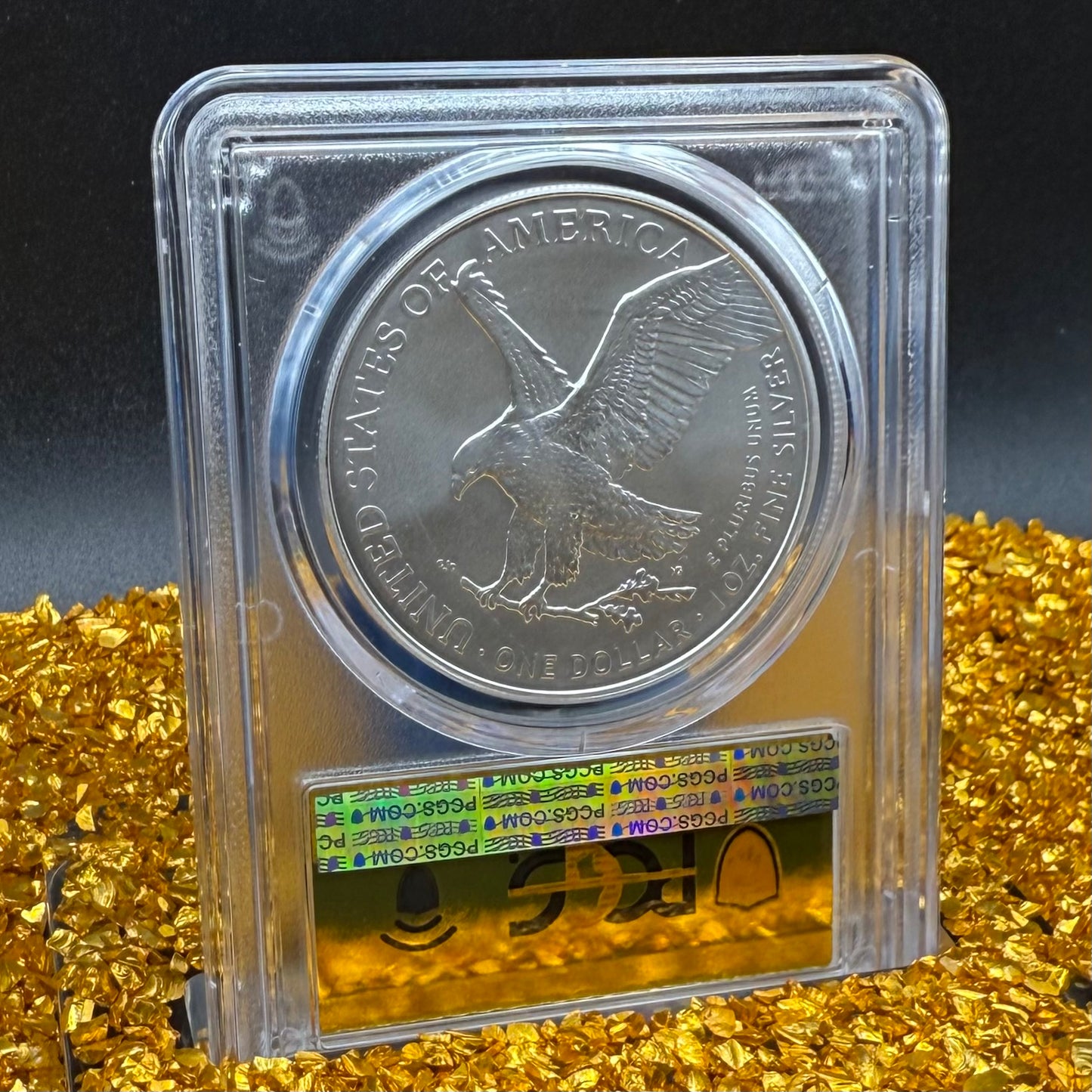 2024 $1 (W) American Silver Eagle PCGS MS70 First Day of Issue Gold Foil Label Mint Condition (Rare 1 of 2,024)