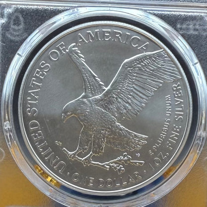 2024 $1 (W) American Silver Eagle PCGS MS70 First Day of Issue Gold Foil Label Mint Condition (Rare 1 of 2,024)